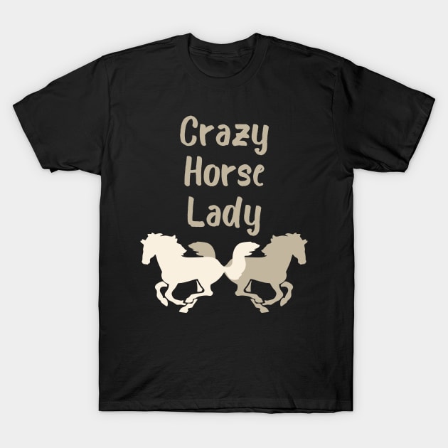 Crazy Horse Lady T-Shirt by evisionarts